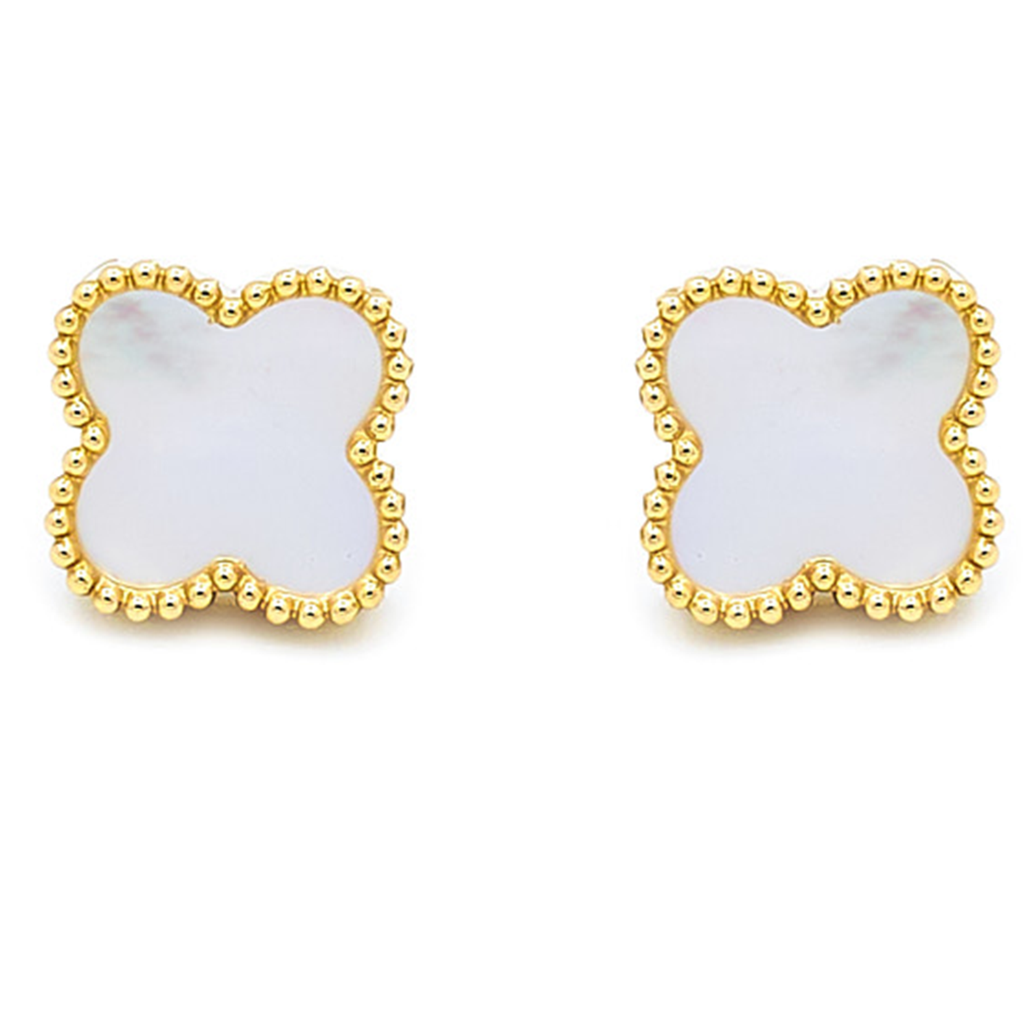Cercei Athena cu mother of pearl din aur galben de 14k