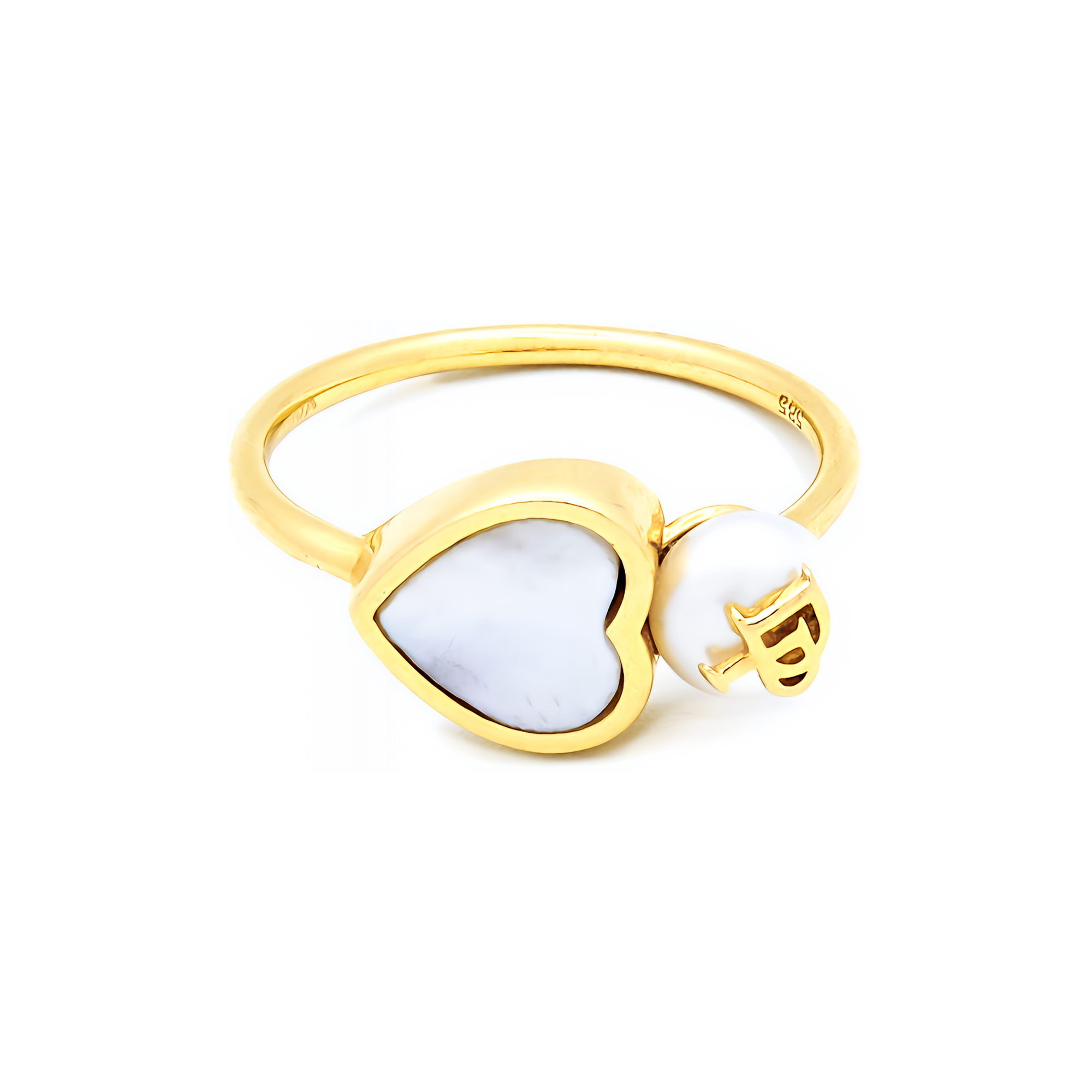 Inel Divine Pearl cu o perla alba de cultura de 6mm din aur galben