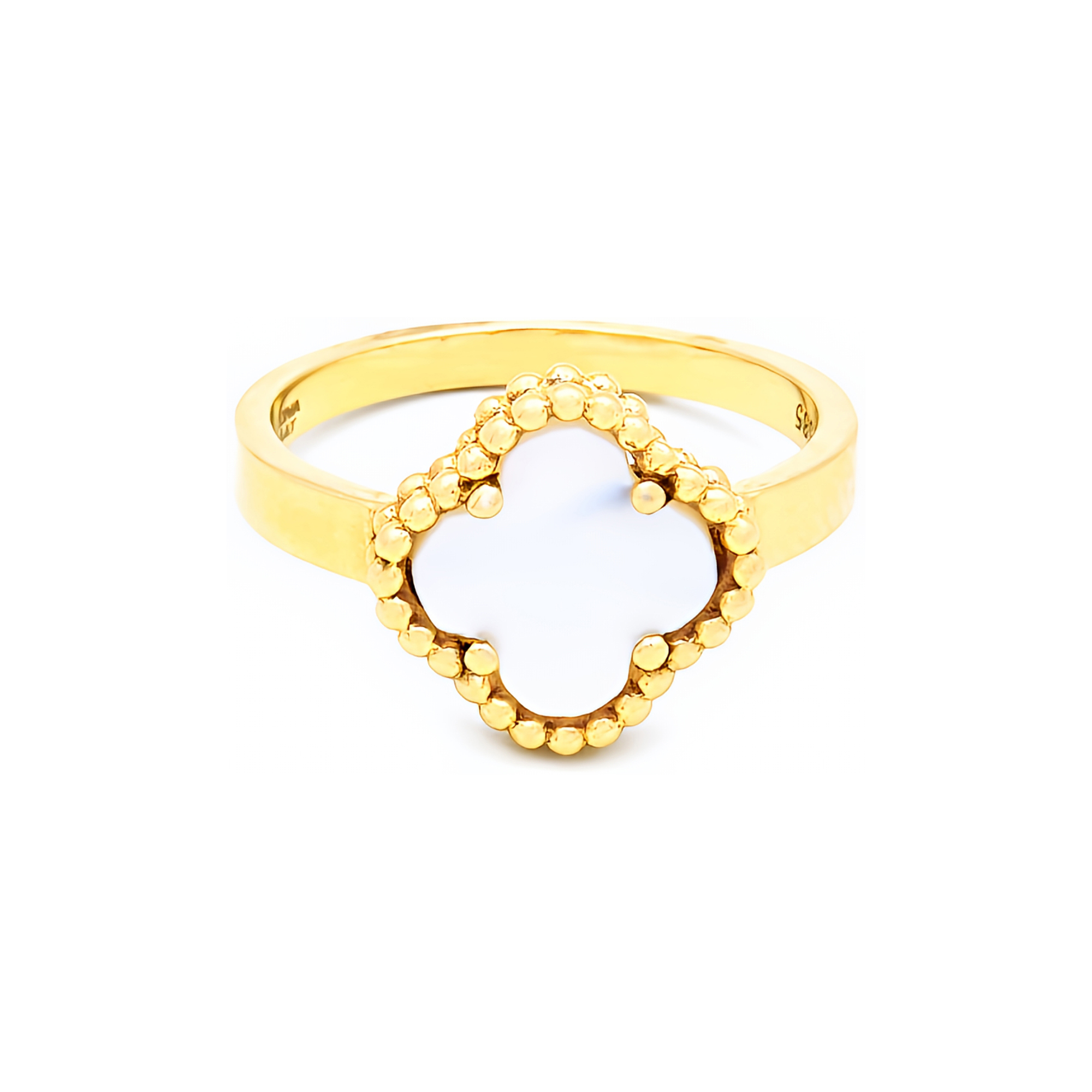 Inel Athena cu mother of pearl, din aur galben de 14k