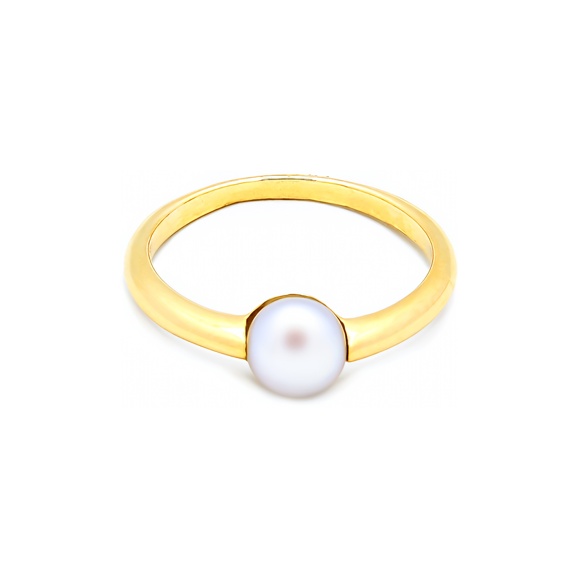 Inel Odissey cu perla alba de cultura de 6.5mm, din aur galben de 14k