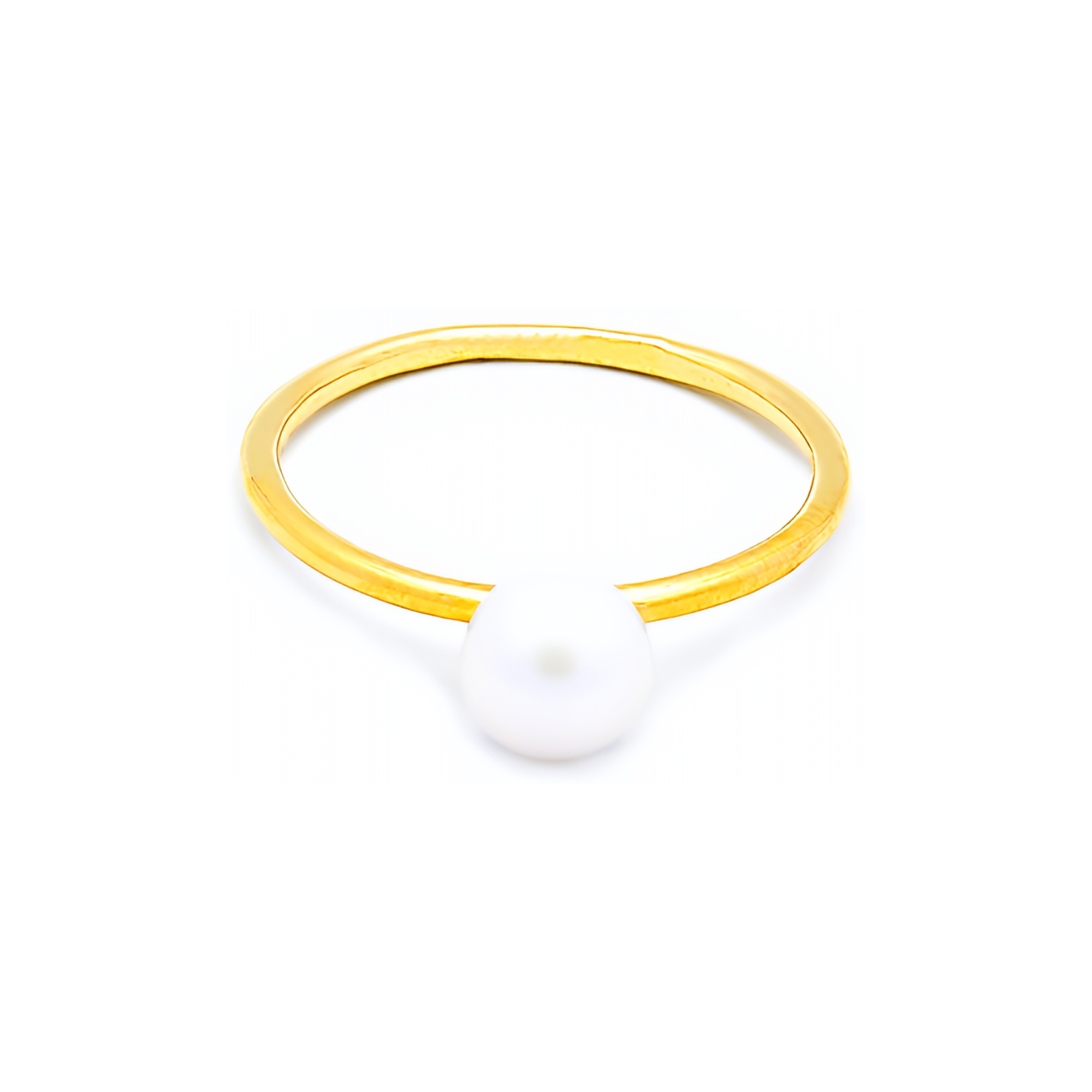 Inel Thalia cu perla de cultura 4 mm, din aur galben de 14k