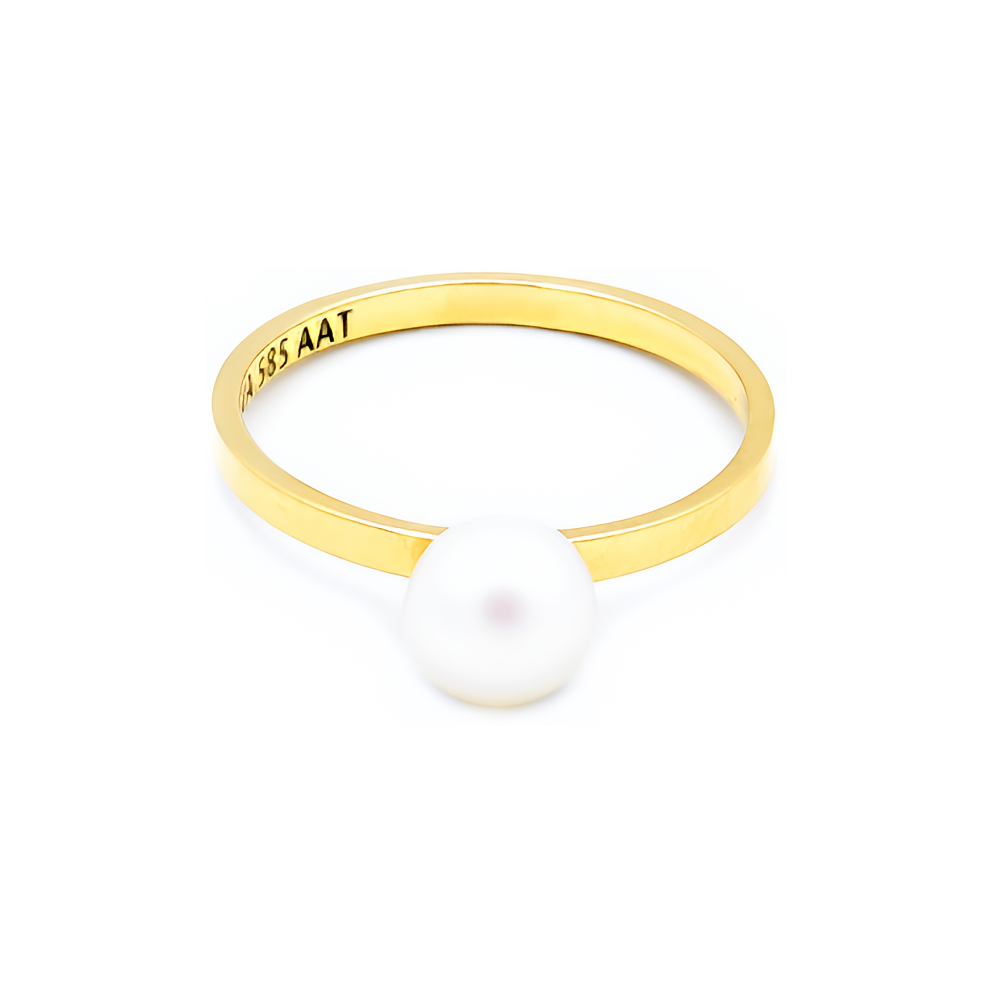 Inel Sheela cu perla de cultura 4 mm, din aur galben de 14k