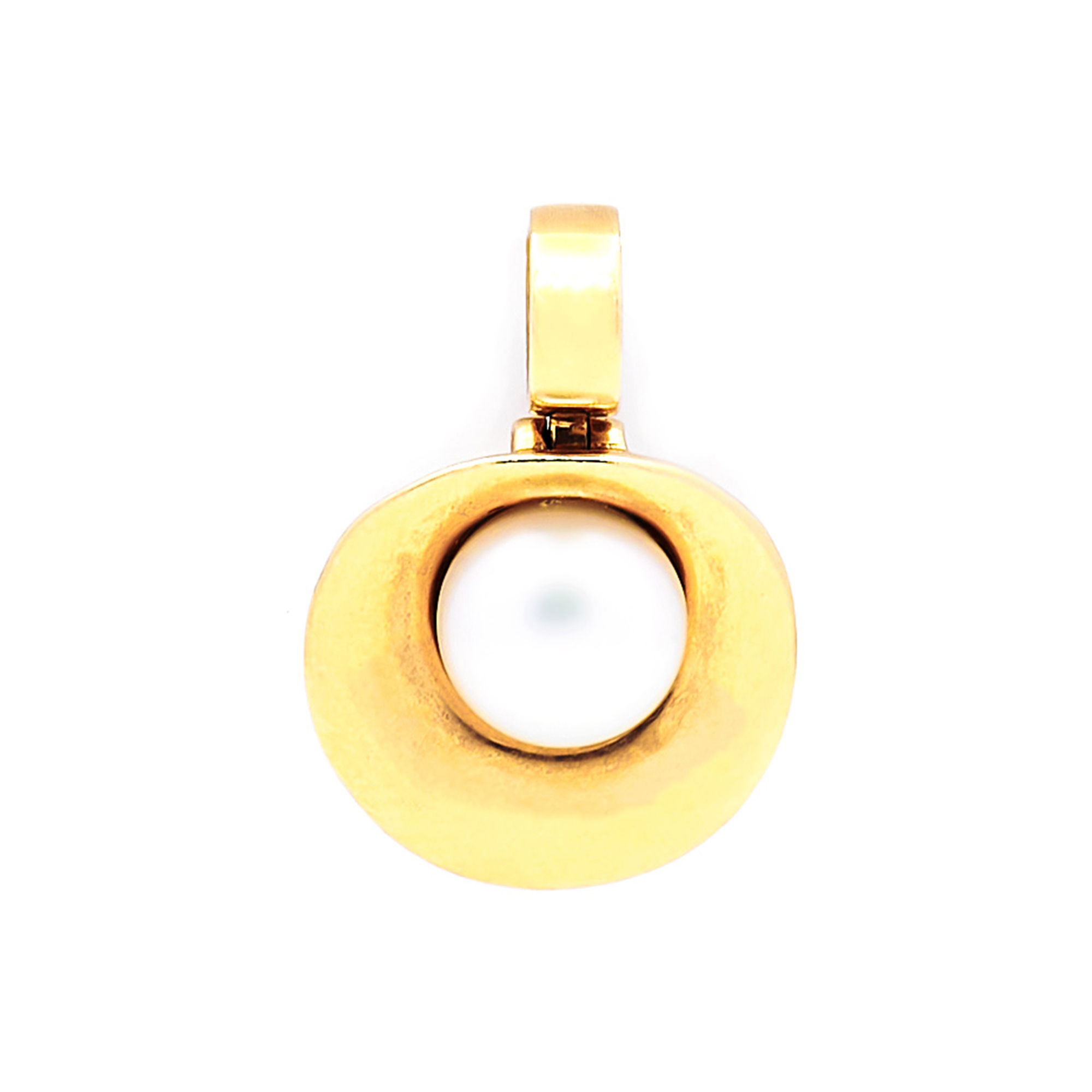 Pandantiv Arden cu perla alba de cultura, 8-8.5mm, din aur galben de 14k