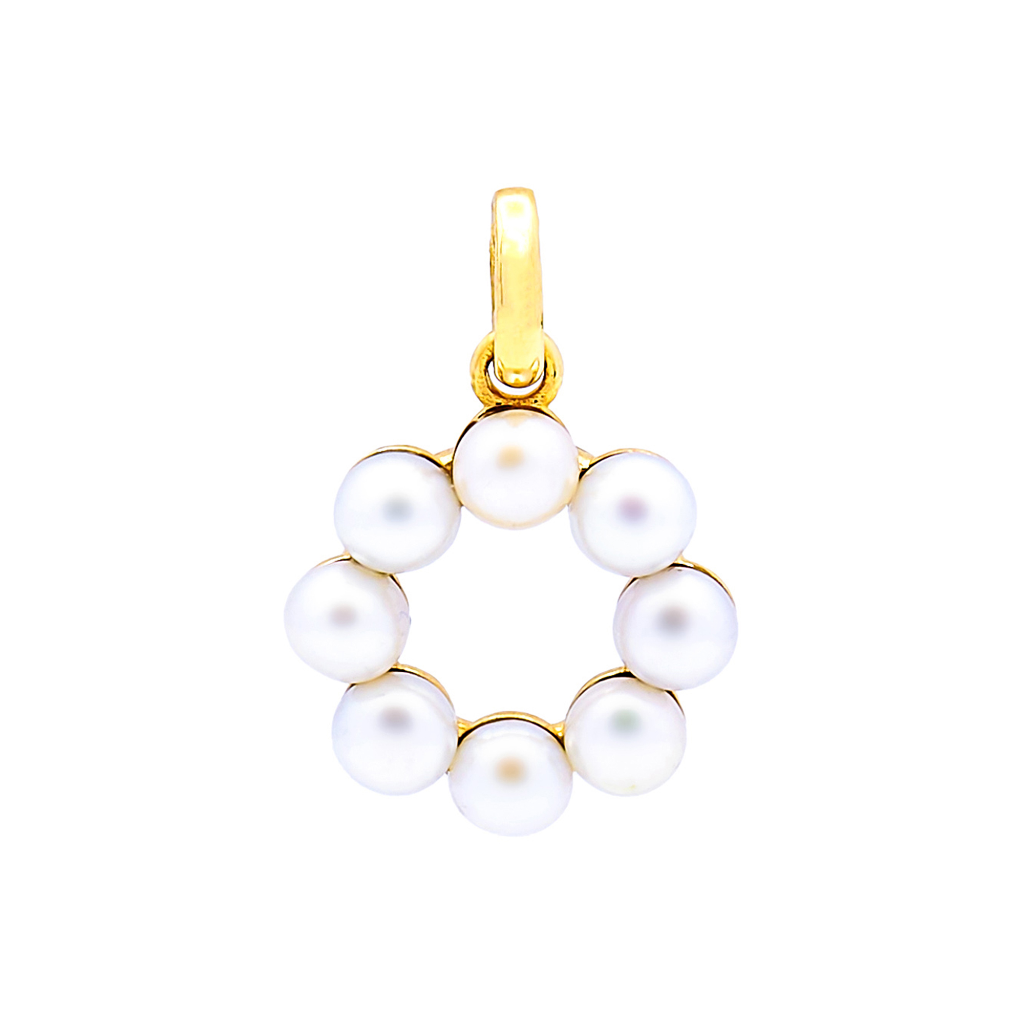 Pandantiv Indigo cu perla alba de cultura, 4-5mm, din aur galben de 14k