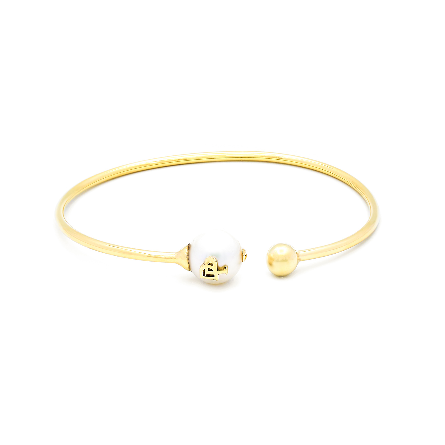 Bratara Zea White DP cu o perla alba de cultura de 11mm, aur galben 14k