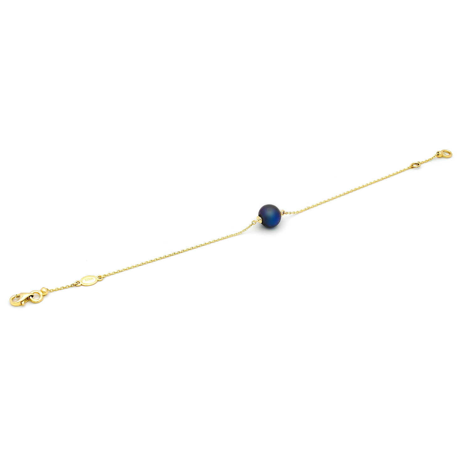 Bratara Alba cu o perla neagra de cultura de 8.5-9mm din aur galben de 14k