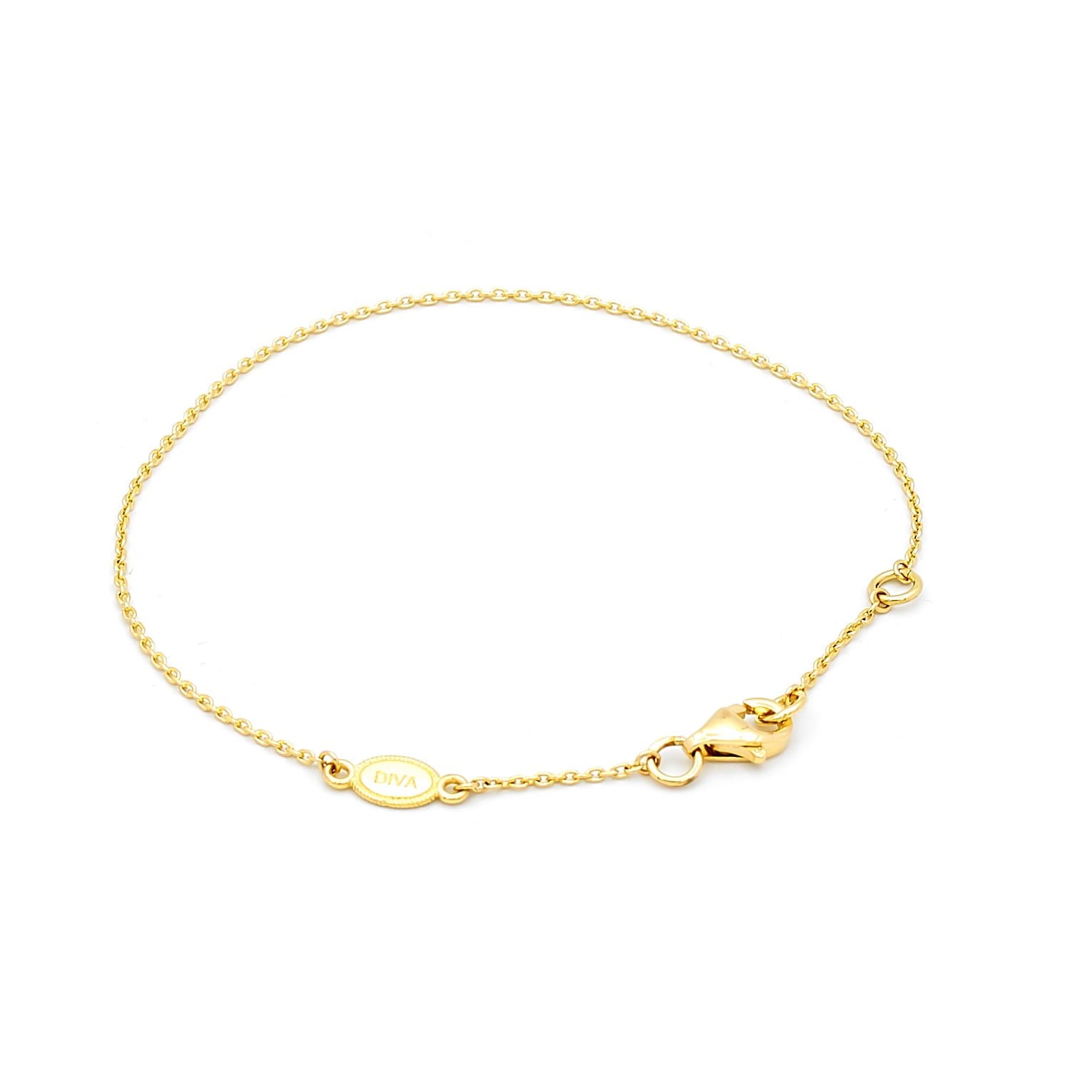 Bratara Diva pe lant clasic din aur galben de 14k