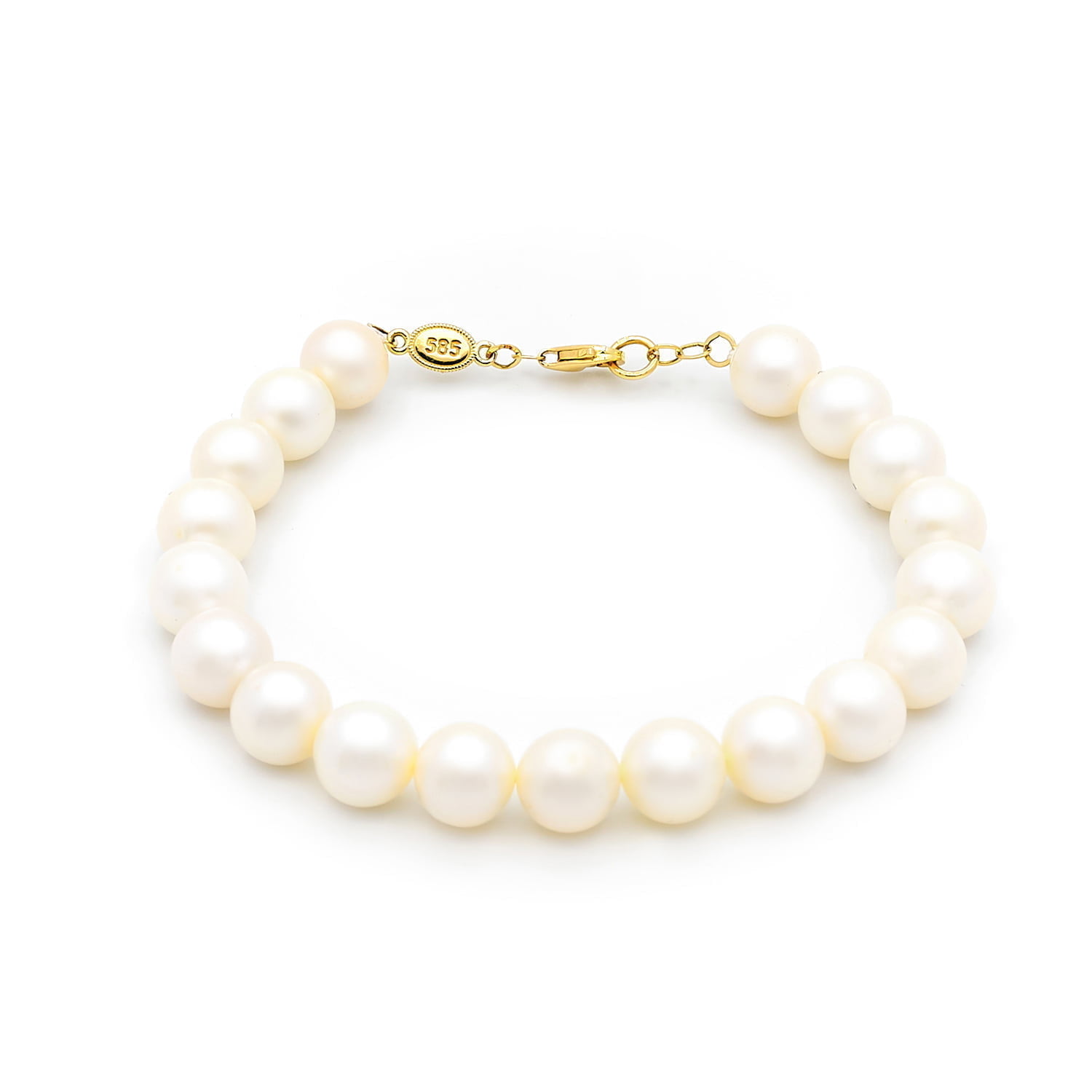 Bratara Haven cu perle albe de cultura de 8-8.5mm cu inchizatoare din aur galben de 14k