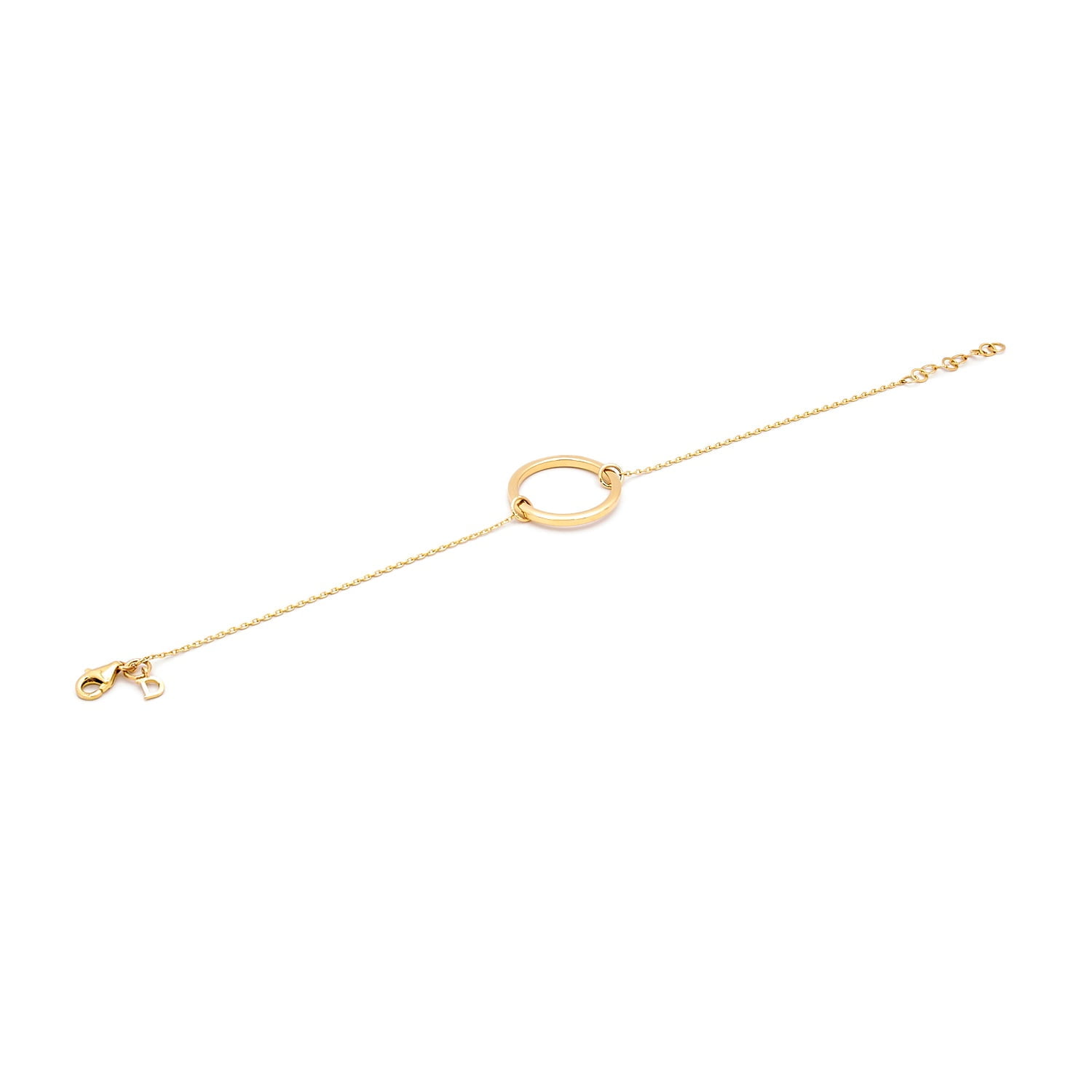 Bratara Sakura pe lant clasic din aur galben de 14k