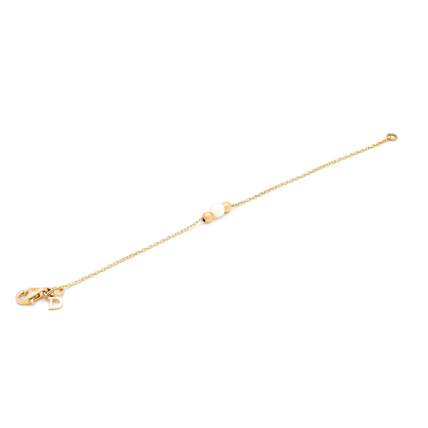 Bratara Baby cu o perla alba de cultura de 4mm din aur galben de 14k