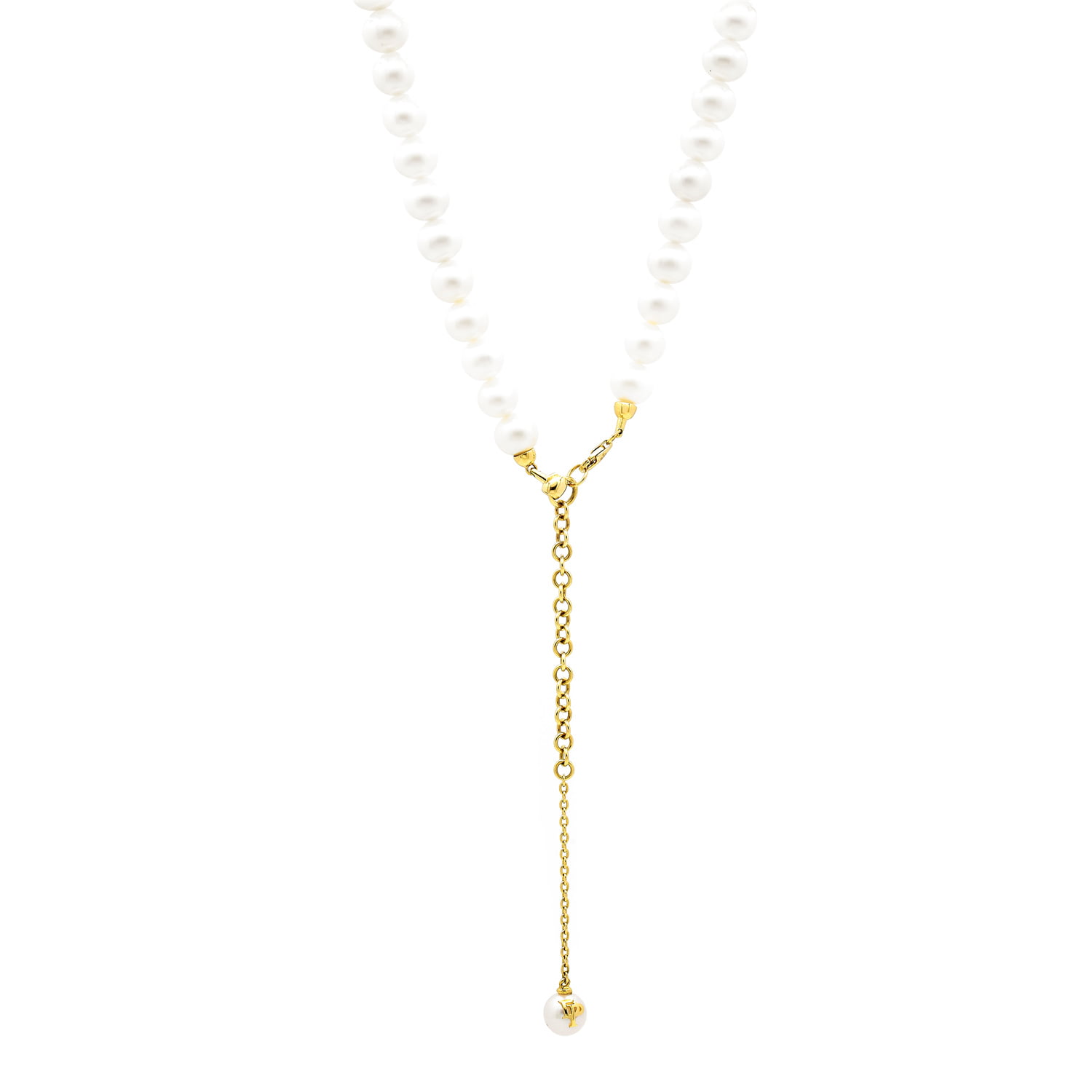 Colier Signature Precious cu perle de cultura de 7mm cu inchizatoare din aur galben de 14k