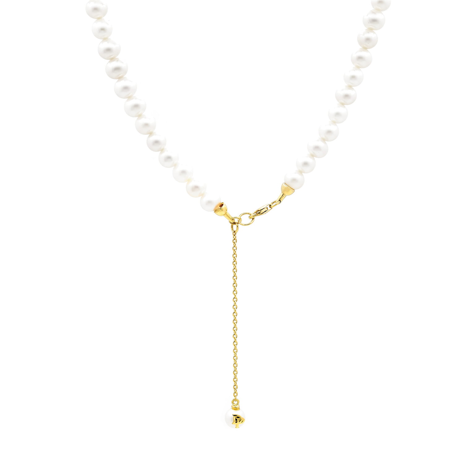 Colier Signature The Classic cu perle albe de cultura de 6mm cu inchizatoare din aur galben de 14k