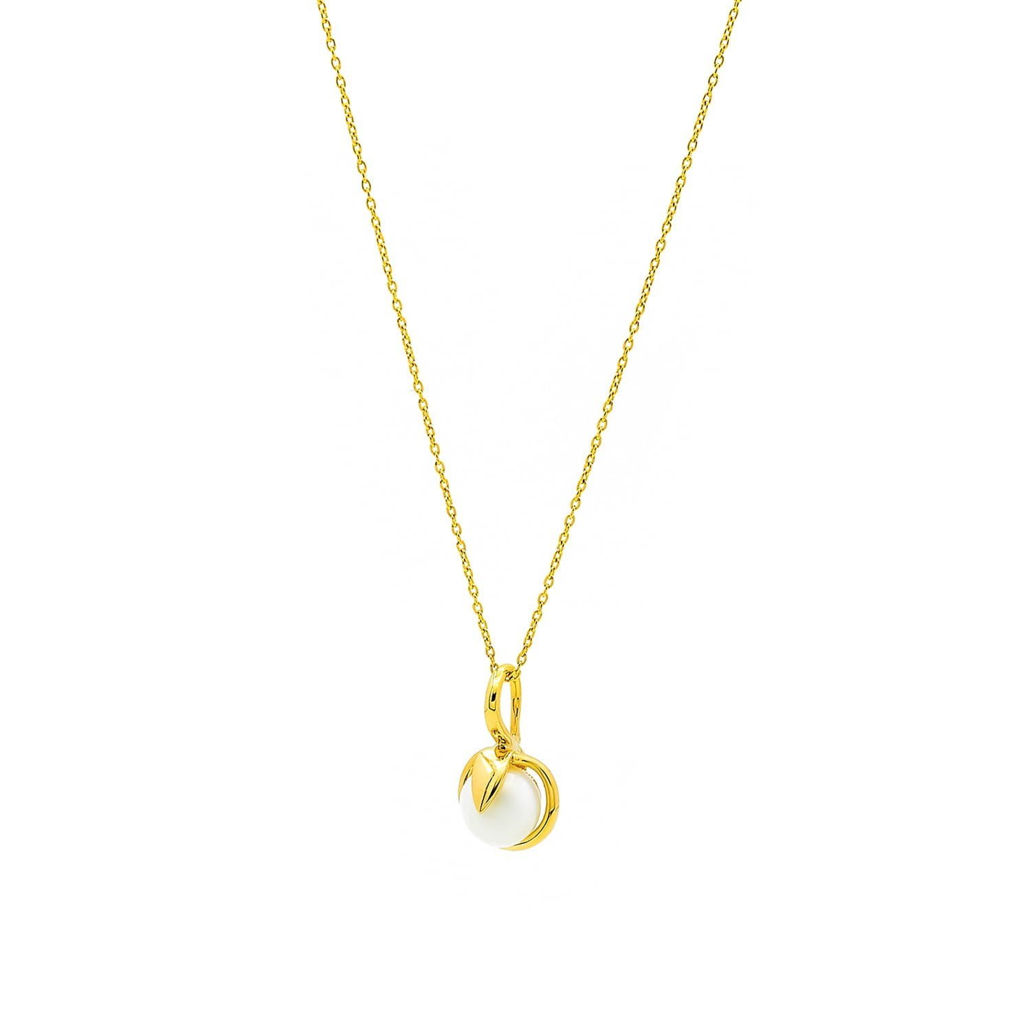 Colier Tessa cu o perla alba de cultura de 8.5mm din aur galben de 14k