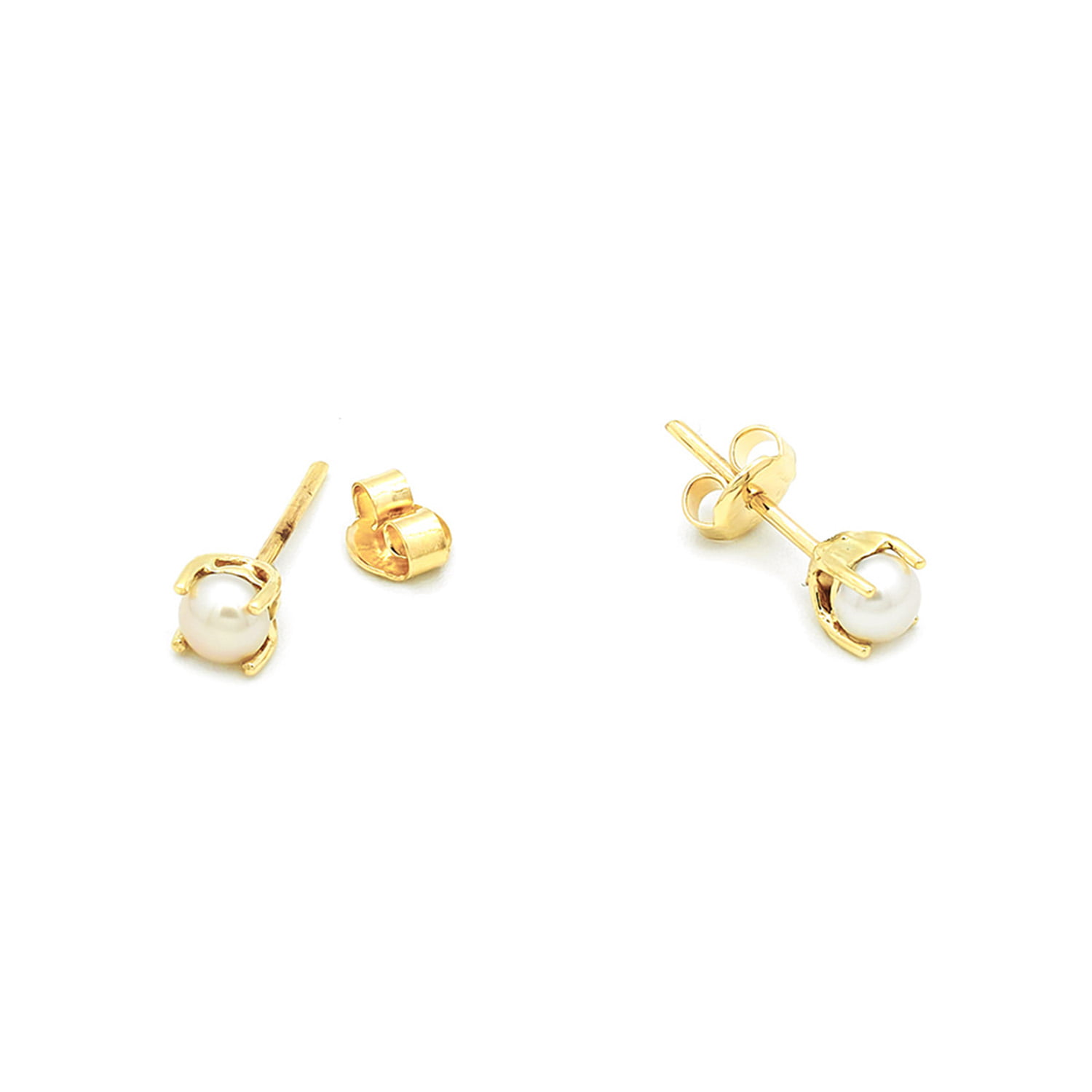 Cercei Tennis cu perle albe de cultura de 5mm, aur galben de 14k