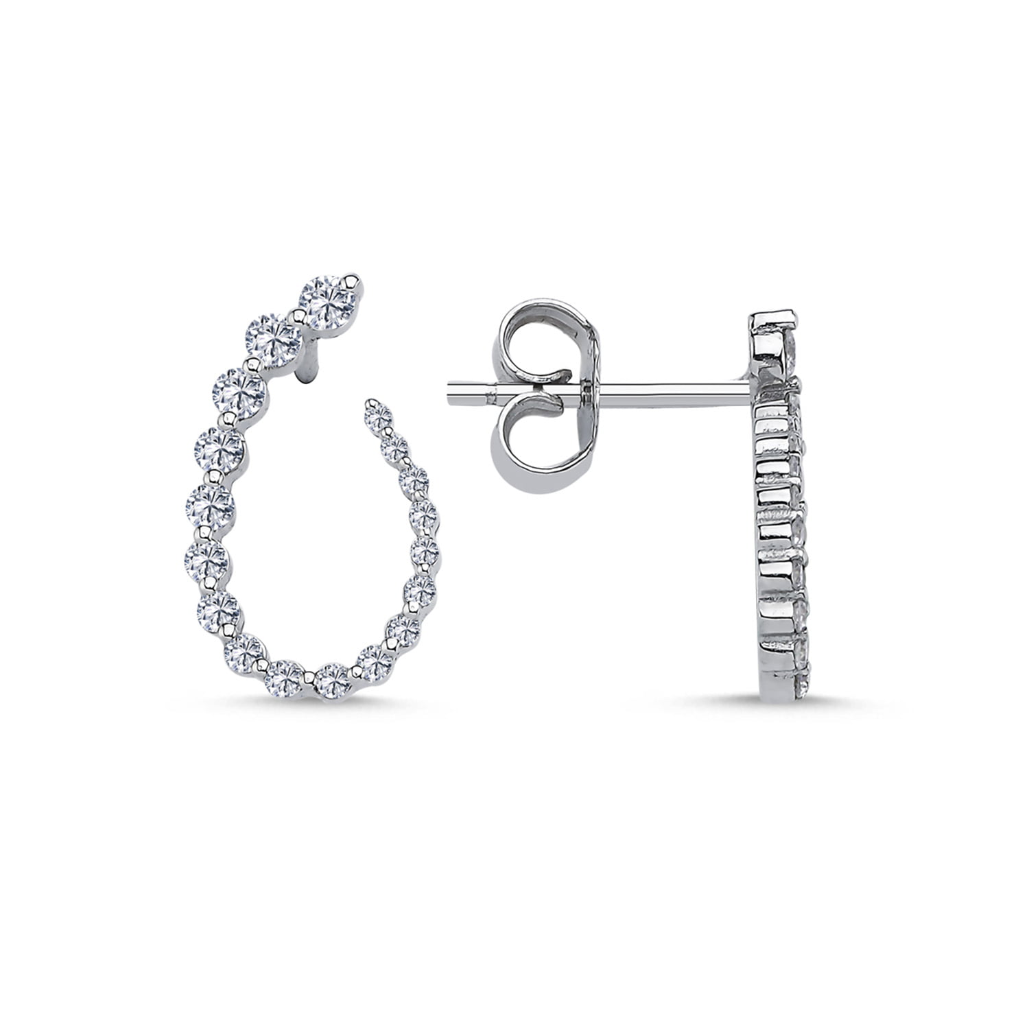 Cercei Artemis cu diamante de 0.44CT, aur alb de 14k