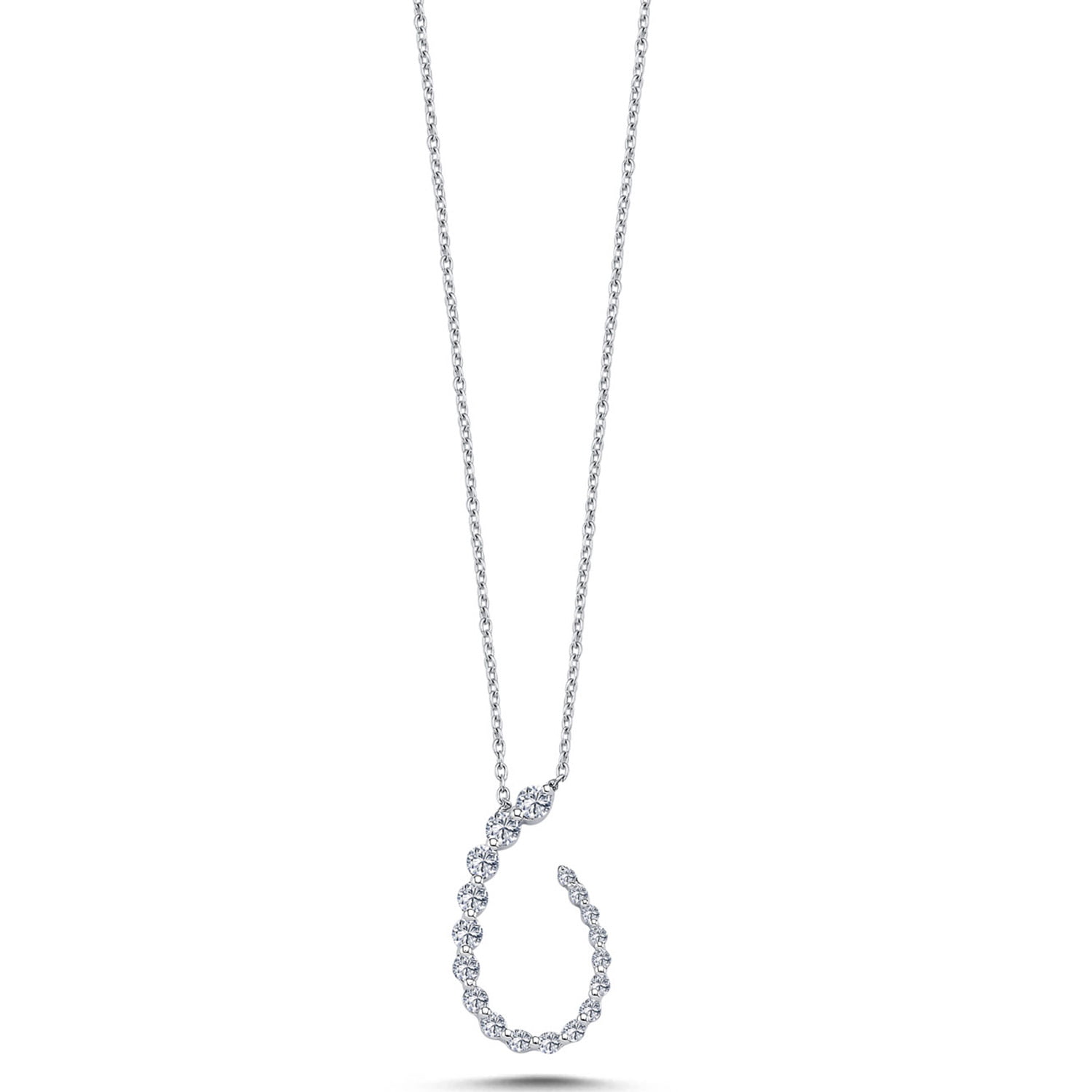 Colier Artemis cu diamante de 0.22CT, aur alb de 14k