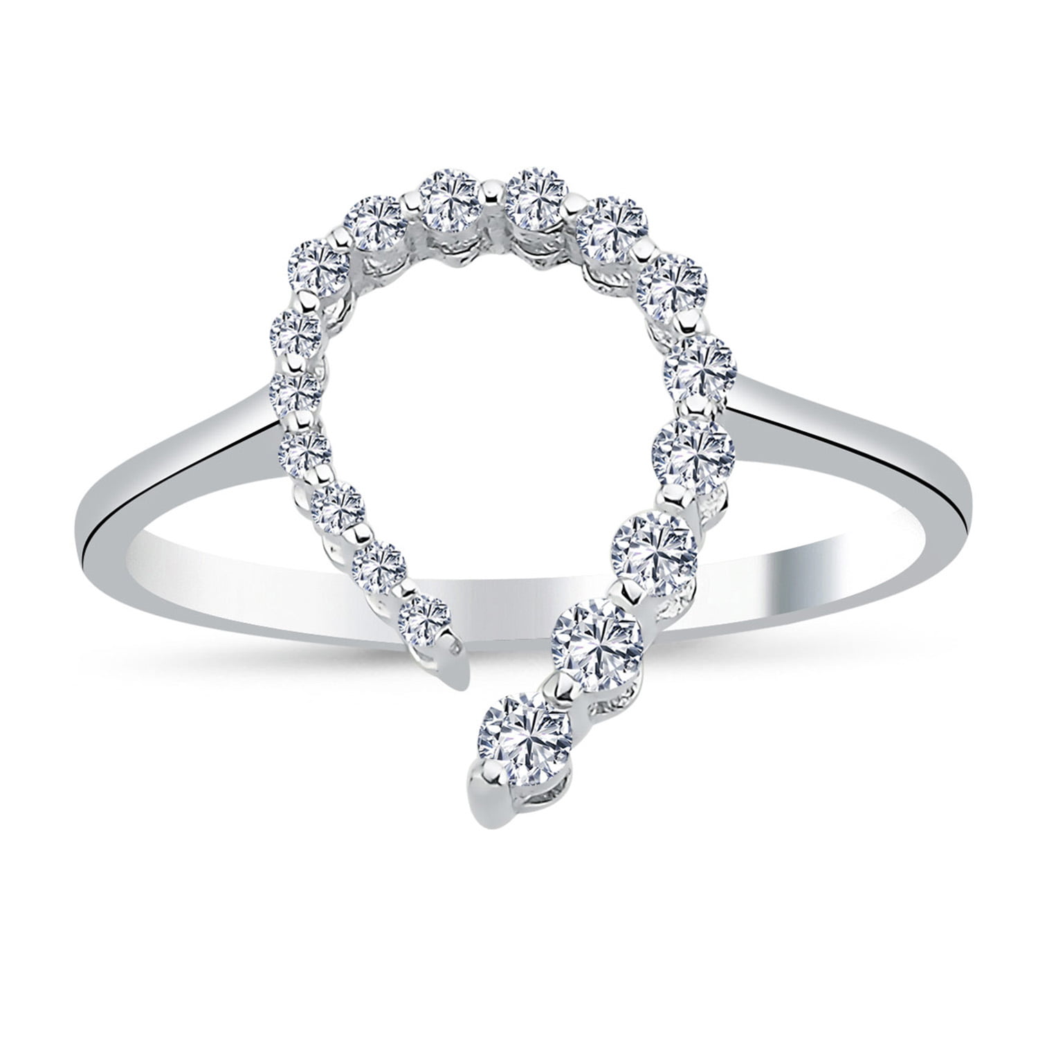 Inel Artemis cu diamante de 0.22CT, aur alb de 14k