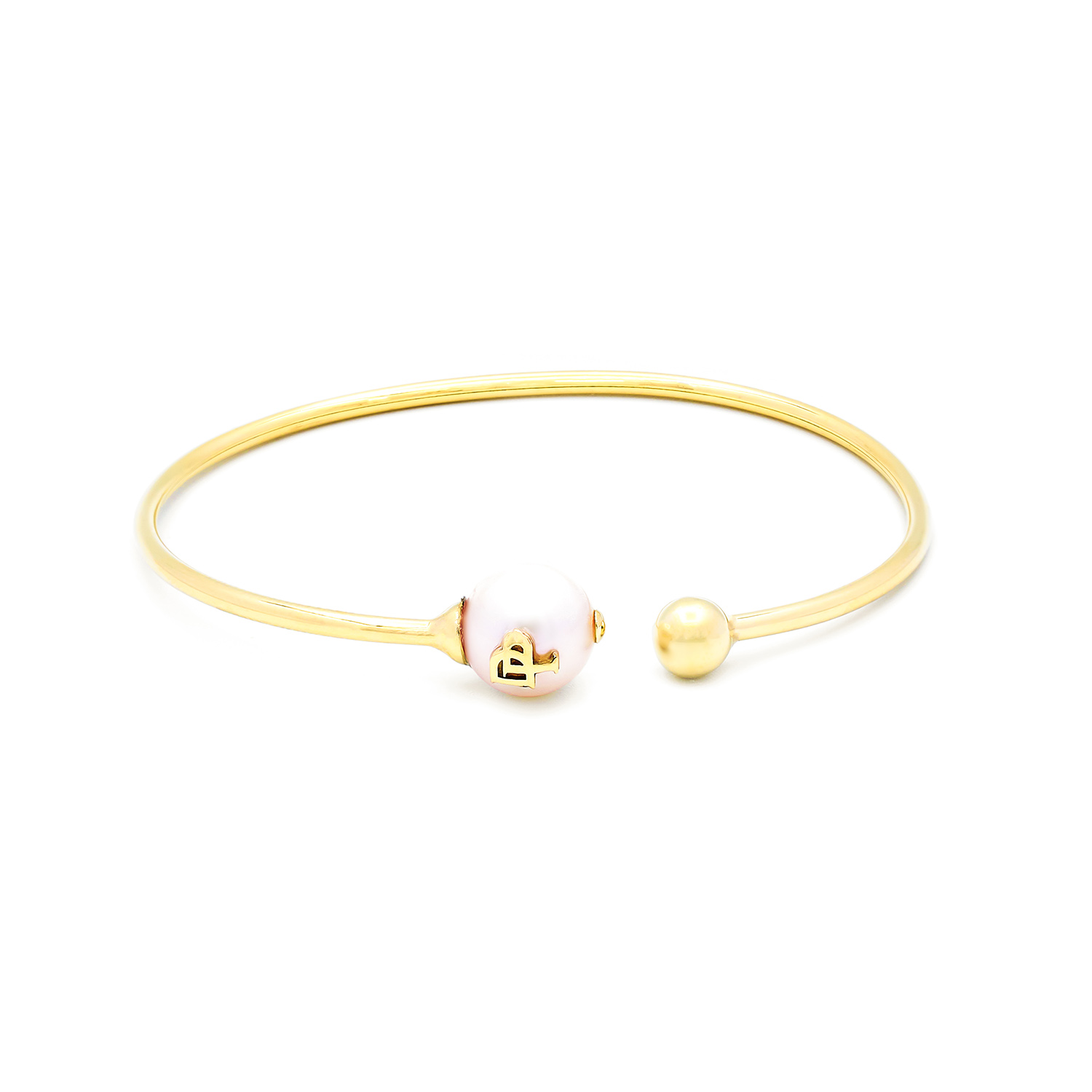 Bratara Zea Rose DP cu o perla roz de cultura de 11mm, aur galben 14k