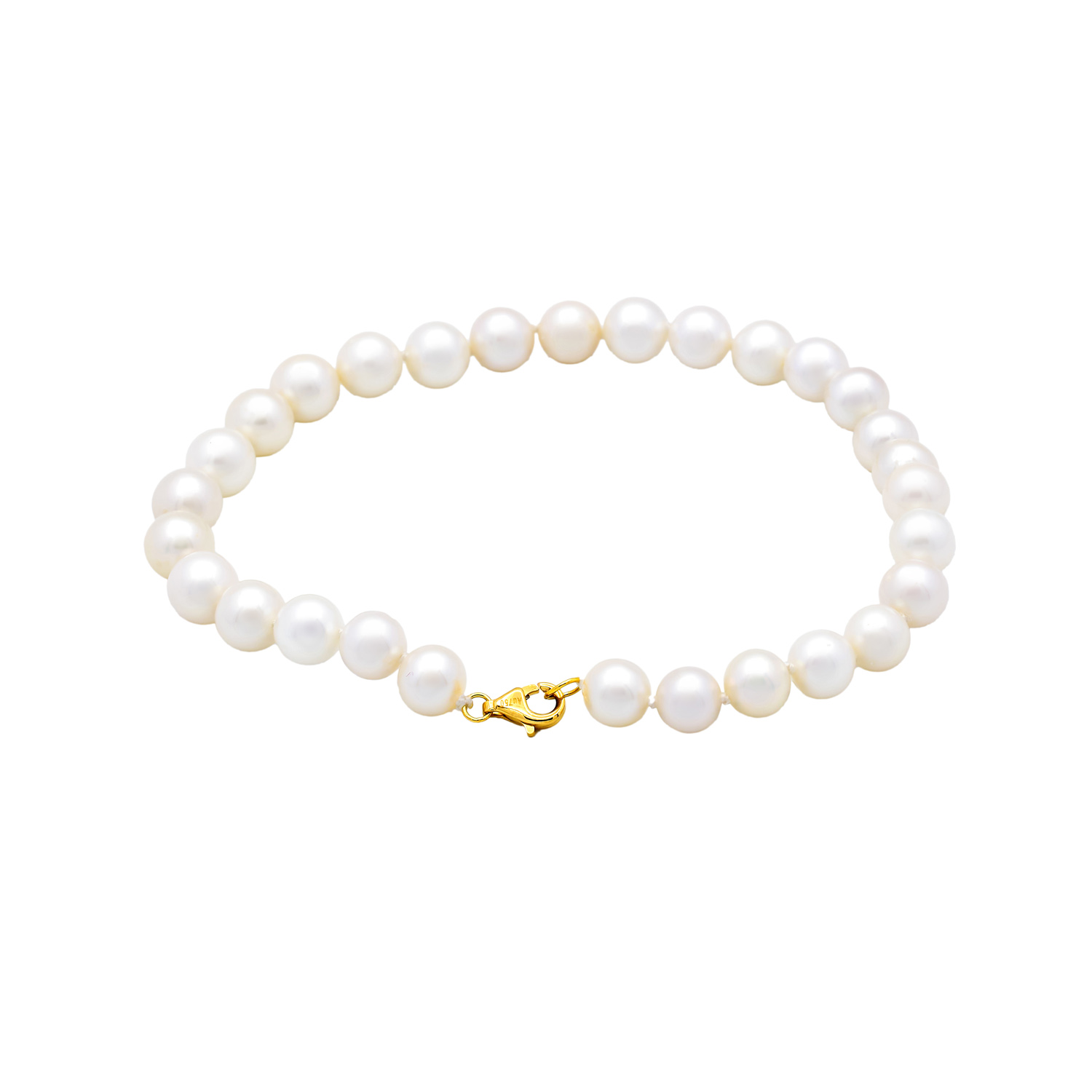 Bratara Dream cu perle albe de cultura de 8-9mm cu inchizatoare din aur galben de 18k