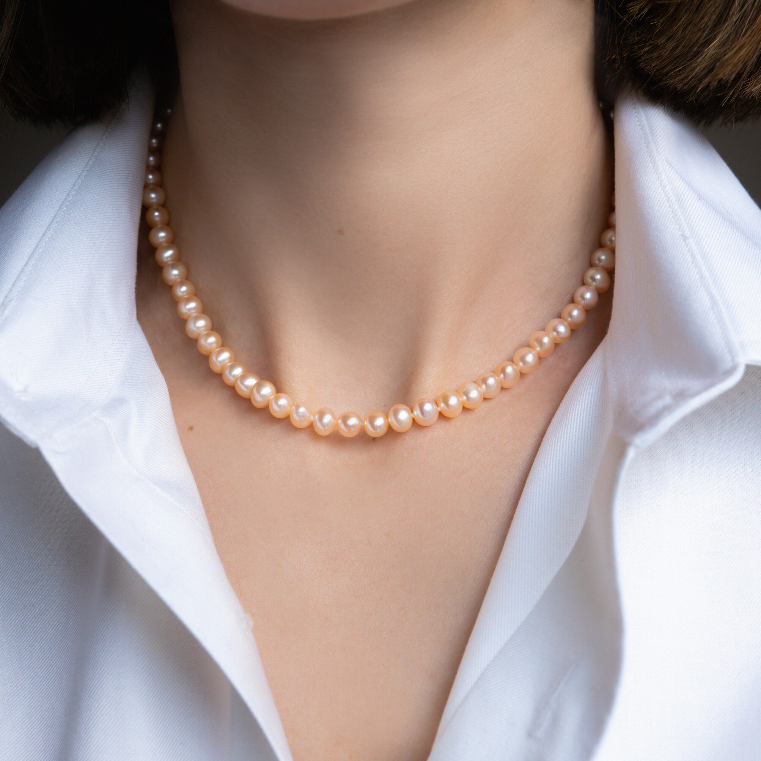 Colier Casual cu perle roz de cultura de 4-5mm cu inchizatoare din aur galben de 18k
